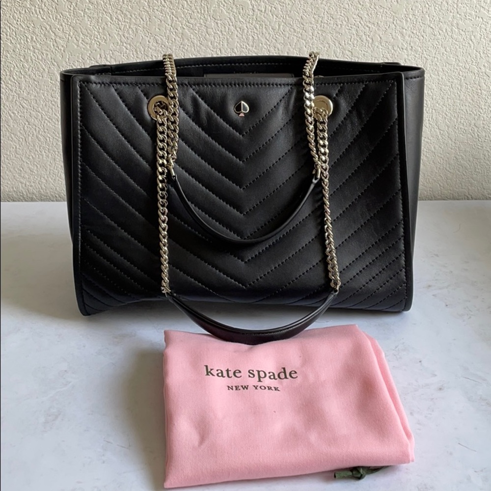Kate Spade Amelia Large Chevron Black Tote